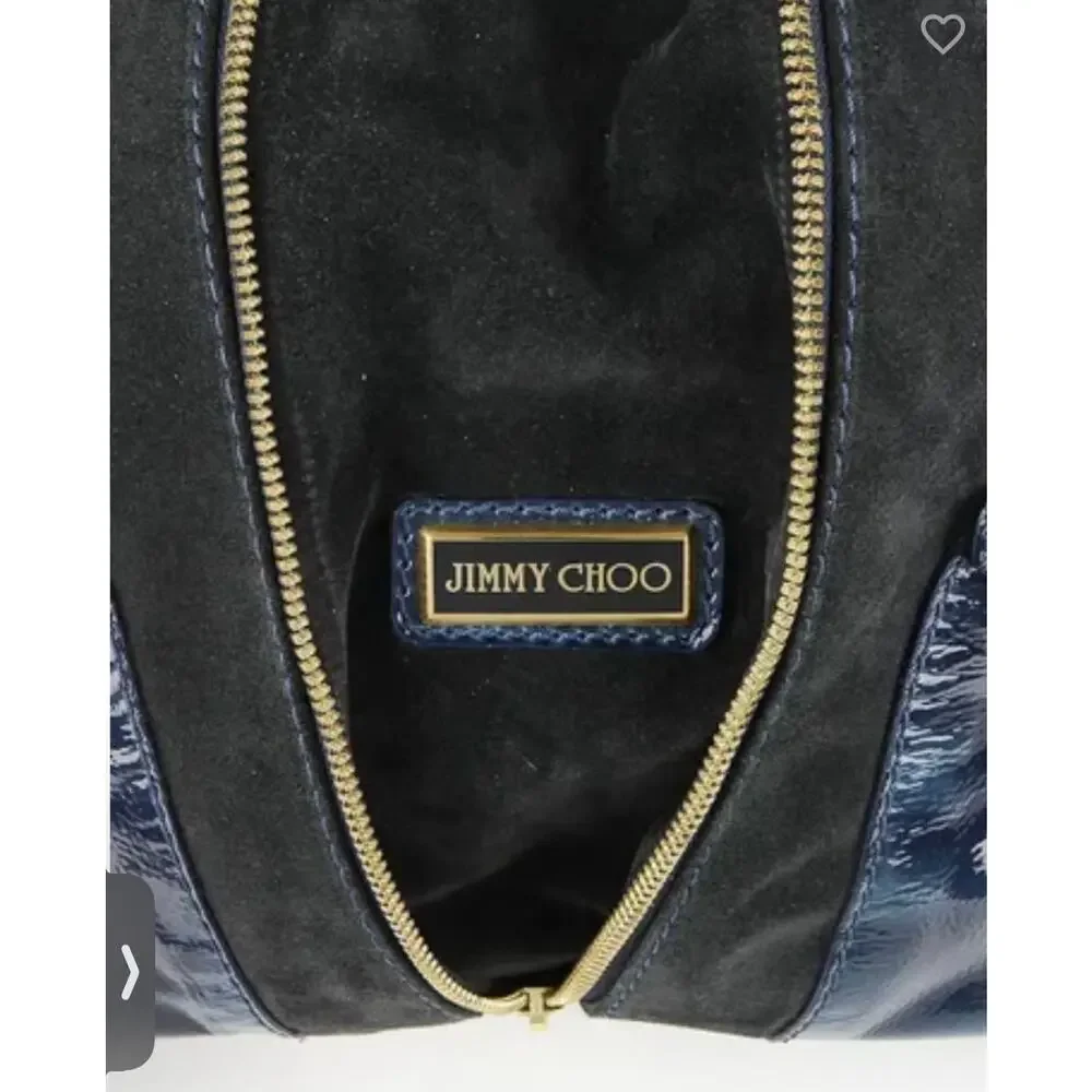 Jimmy Choo Blue Liquid Patent Leather Large Mona Tote Bag Authentic w/ dust bag - Picture 15 of 16